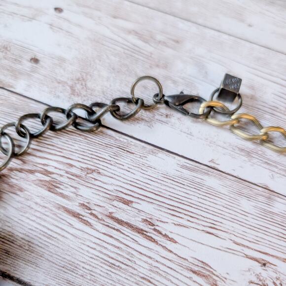 Anthropologie Pam Hiram Necklace Black & Gold Tone Glass Beaded Choker Bib - Picture 9 of 9